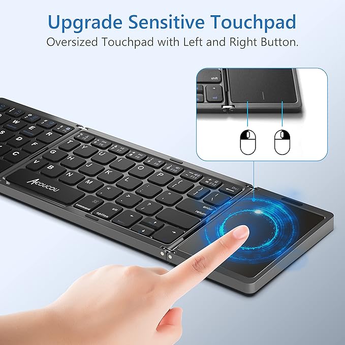 Foldable Bluetooth Keyboard for Phones Laptop and Tablets.