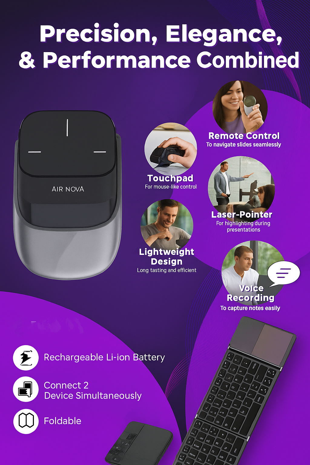 Foldable Bluetooth Keyboard for Phones Laptop and Tablets.