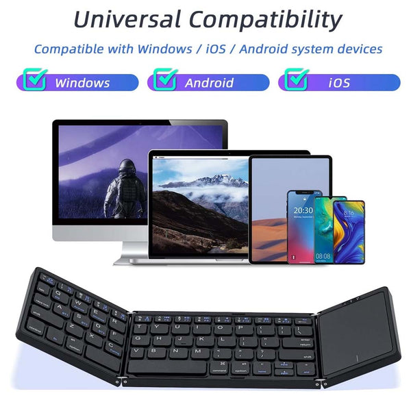 Foldable Bluetooth Keyboard for Phones Laptop and Tablets.