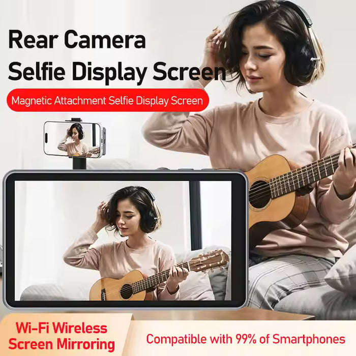 Magnetic Vlog Screen for Smartphone Rear Camera | Ultra Selfie Monitor for Vlogging & Live Streaming | Compatible with iPhone & Android Phones