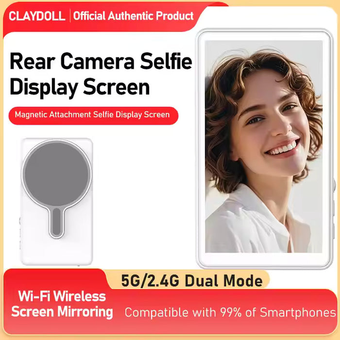 Magnetic Vlog Screen for Smartphone Rear Camera | Ultra Selfie Monitor for Vlogging & Live Streaming | Compatible with iPhone & Android Phones