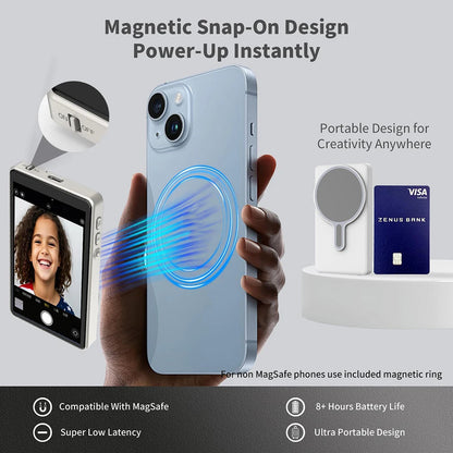 Magnetic Vlog Screen for Smartphone Rear Camera | Ultra Selfie Monitor for Vlogging & Live Streaming | Compatible with iPhone & Android Phones