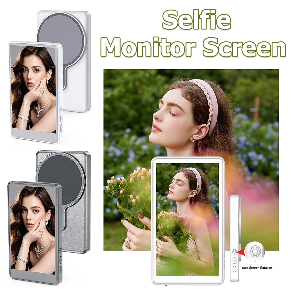 Magnetic Vlog Screen for Smartphone Rear Camera | Ultra Selfie Monitor for Vlogging & Live Streaming | Compatible with iPhone & Android Phones