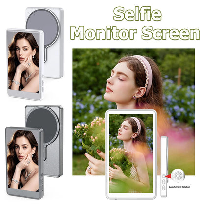 Magnetic Vlog Screen for Smartphone Rear Camera | Ultra Selfie Monitor for Vlogging & Live Streaming | Compatible with iPhone & Android Phones